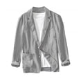 thumbnail image 4 of Veste de Complet Décontractée pour Homme avec Col à Revers, Manches Longues, Imitation Lin, Détails de Poches, 4 of 7