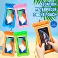 thumbnail image 3 of 4 Piece Floatable Waterproof Phone Pouch Floating Waterproof Cell Phone Case Universal Cellphone Dry Bag Case with Lanyard for Smartphone up to 6.5 Inch, 3 of 5