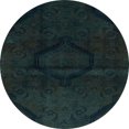 thumbnail image 1 of Ahgly Company Indoor Round Abstract Dark Slate Gray Green Oriental Area Rugs, 8' Round, 1 of 6