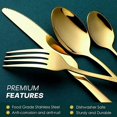 thumbnail image 4 of 24 PCS Cutlery Set Shiny Gold with Hexagon Handle Forged Stainless Steel For Home Hotel Use Service for 6, 4 of 6