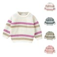 thumbnail image 3 of Chandail Rayé pour Tout-Petits 2025 Garçons Filles Manches Longues Col Rond Garde au Chaud Hauts Tricotés Gris, 3 of 3