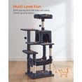 thumbnail image 4 of Feandrea Cat Tree, 56.3-Inch Cat Tower for Indoor Cats, Multi-Level Cat Condo with Scratching Posts, Perches, Hammock and Cave, Smoky Gray, 4 of 9