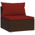 thumbnail image 2 of vidaXL Ensemble de Salon de Jardin 11 Pcs avec Coussins en Rotin Poly Brun, 2 of 5