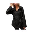 thumbnail image 2 of Women Zip Up Hooded Jacket Long Sleeve Waterproof Lightweight Jacket Outdoor Drawstring Jackets Windbreaker, 2 of 8