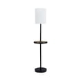 thumbnail image 2 of Mainstays 62 inch Matte Black Base with Faux wood tray table Floor Lamp, 2 of 6