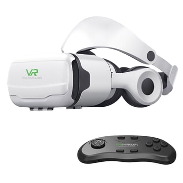 EGNMCR VR Glasses Headset Version For Mobile Phones Virtual Reality Helmet Movie Games With Headphone VR Glasses Goggle Casque 3D Glasses Headset
