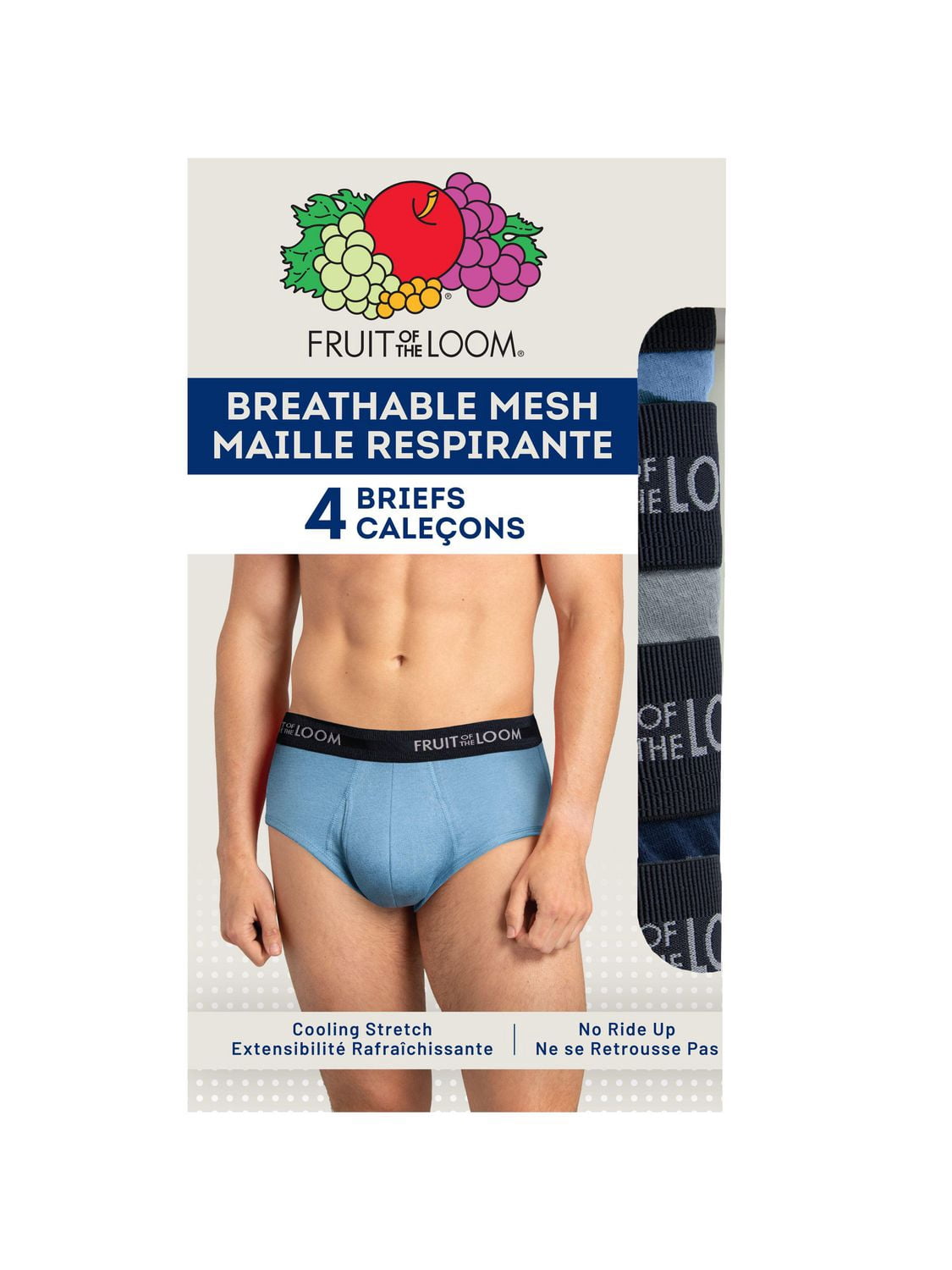 Men's Breathable Cotton-Mesh Brief Underwear, Assorted 4 Pack