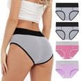 thumbnail image 2 of Timegard Culottes pour Femmes 4 Pcs Grande Taille Taille Mi-Haute Confortables Invisibles Culottes Respirantes Culottes Menstruelles, 2 of 7