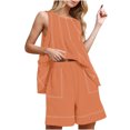 thumbnail image 1 of Womens Two Piece Lounge Set Summer Vacation Outfits Patchwork Sleeveless Tank Top and Shorts Sets with Pockets, 1 of 8