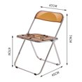 thumbnail image 3 of Folding Dining Chair Acrylic Folding Dining Chair Clothing Store Folding Chair Home Folding Dining Chair Portable Folding Chair Acrylic Folding Chair Electroplated Silver Legs, 3 of 5