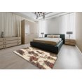 thumbnail image 4 of Ahgly Tapis Rond Abstrait Intérieur Or Foncé Marron, 6 Pieds Rond, 4 of 6