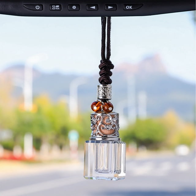 Yhmxh Car Accessories Motorcycle Accessories Perfume Pendant Car Aromatherapy Empty Bottle Rearview Mirror Pendant Interior Decoration Crystal Perfume Bottle Crystal Bottle