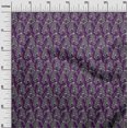 thumbnail image 2 of oneOone Silk Tabby Fabric Leaves & Floral Block Print Fabric By The Yard 42 Inch Wide, 2 of 5