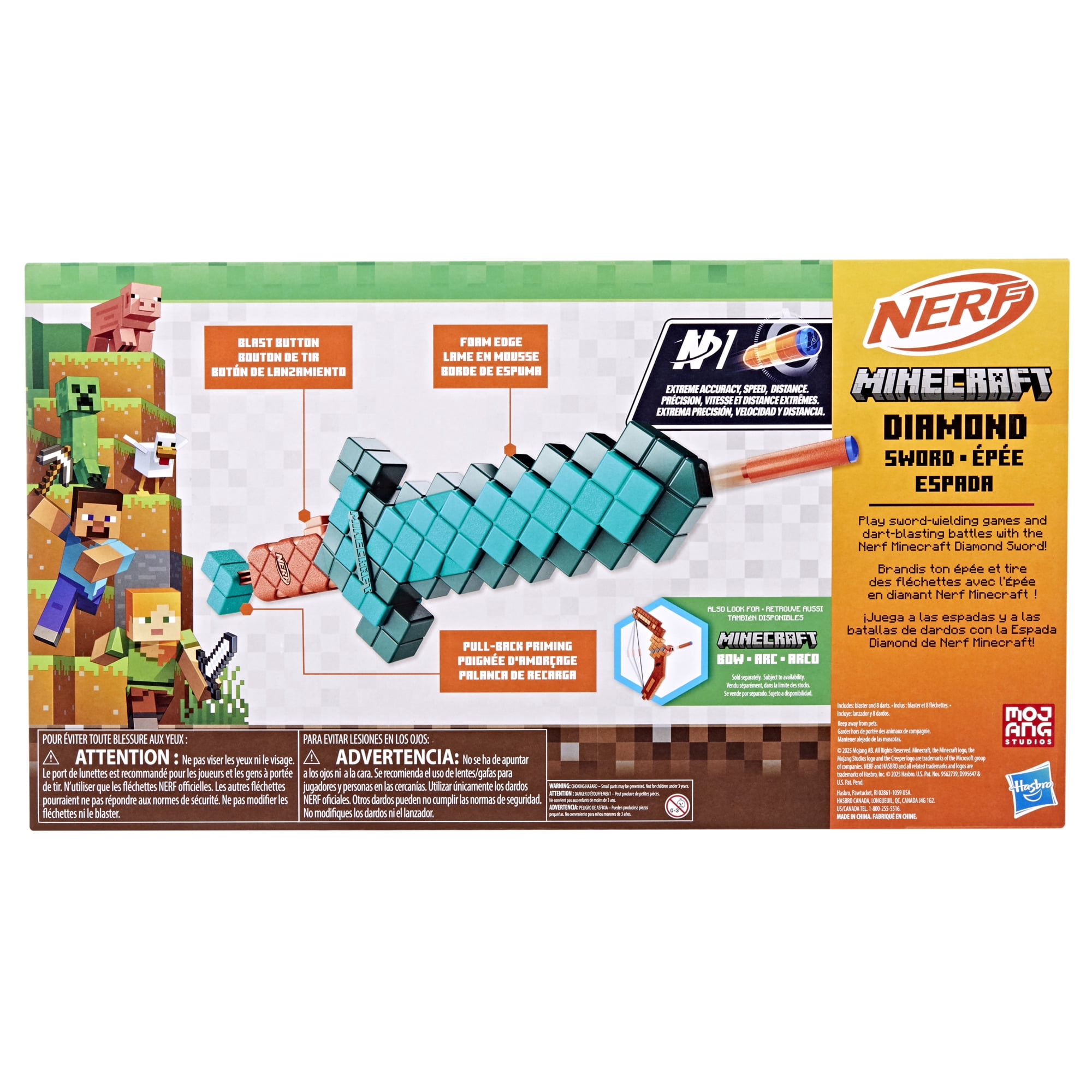 Nerf Minecraft Sword Dart Blaster, 8 Nerf N1 Darts