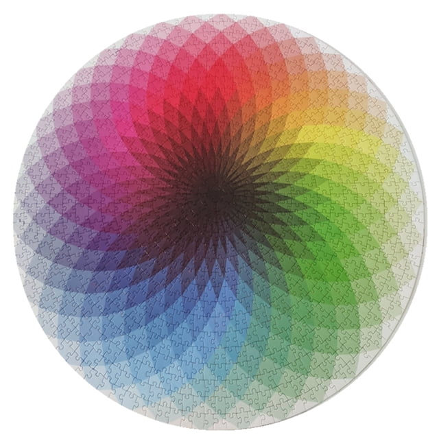 Amdohai Teenagers Adults Papery Educational Stress-Relief Tool 1000 Pieces Rounded Multicolor Rainbow Puzzle