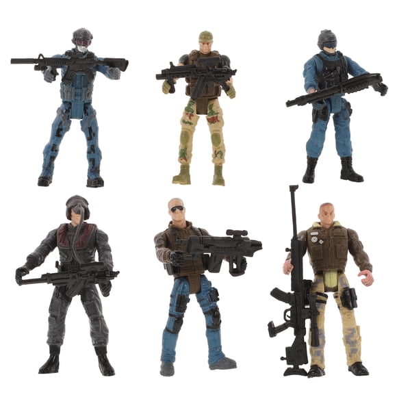 Army Soldiers Toy 6pcs Movable Joint Soldier Men Figures Miniature Mini Soldier Swordman Playset for Cake Topper Sand Table Decor