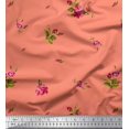 thumbnail image 1 of Soimoi Polyester Crepe Fabric Leaves & Carnation Floral Printed Craft Fabric by The Yard 42 Inch Wide, 1 of 1