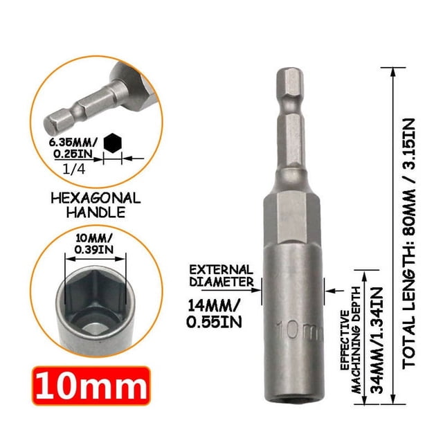 KITTEHIGM Drill Sleeve Wind Batch Sleeve Deepened Inner Hexagonal Screwdriver Batch Nut Wrench Deals #43