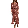 thumbnail image 1 of Ketyyh-chn99 Robes de Soirée pour Femmes Robe Évasée à Fleurs Robes T-shirt Décontractées Robe de Plage Bohème à Manches Longues Rouge, TG, 1 of 4