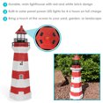 thumbnail image 2 of Sunnydaze Outdoor Backyard Garden Nautical Lighthouse Solar LED Pathlight Statue Figurine - 36" - Red Stripe, 2 of 10