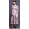 thumbnail image 3 of Bimba Floral Ladies Printed Boho Gypsy Summer Smocked Maxi Long BeachDress-X-Large, 3 of 5