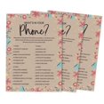 thumbnail image 1 of Inkdotpot 50-PackRustic Kraft FloralWhats On Your Phone Bridal ShowerGameWedding Shower Bachelorette Party Bulk ActivityGameCards, 1 of 7