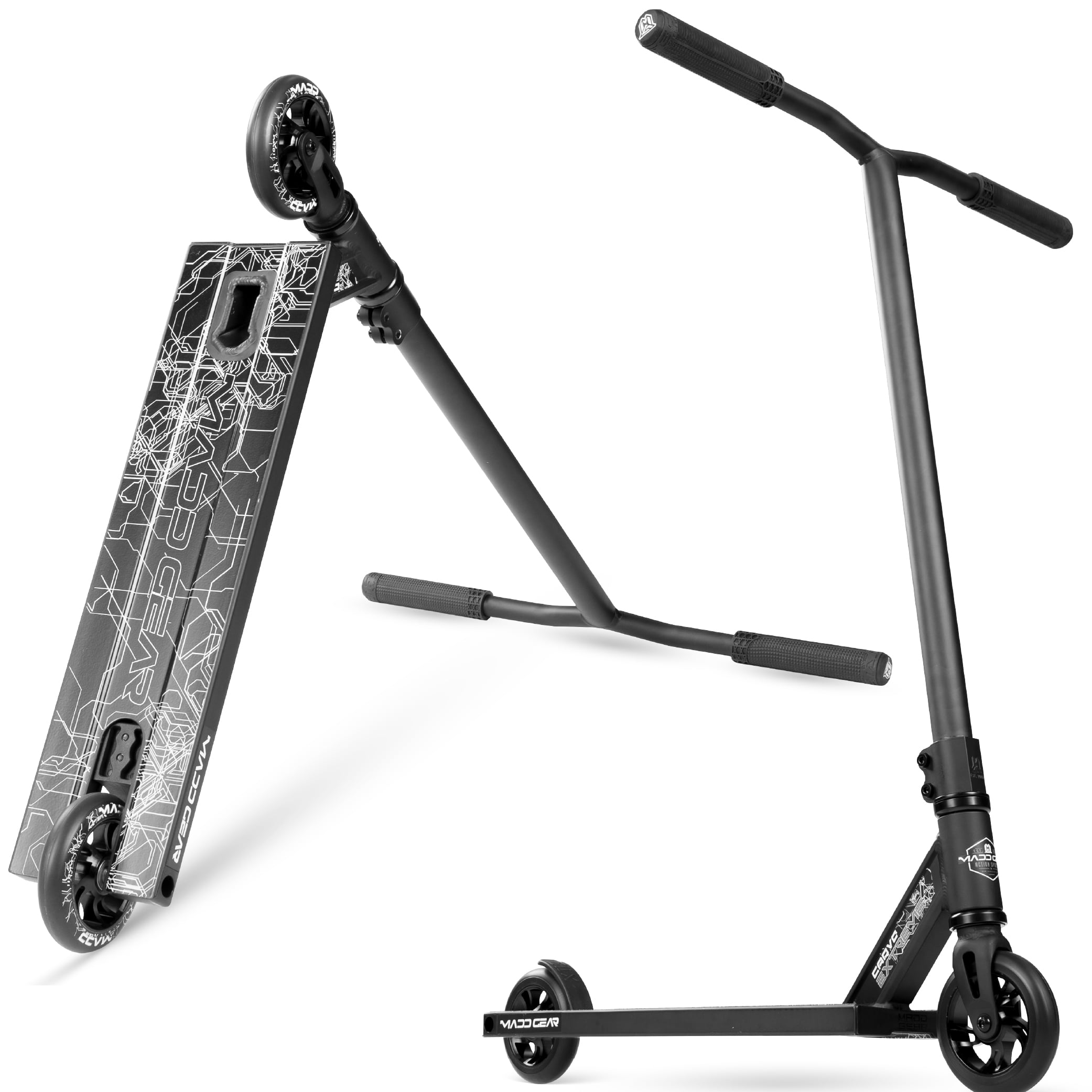 Trottinette Freestyle Madd Gear Carve Pro X 2020 – Noir/rouge, Robuste Et Légère Pour Les Jeunes Riders