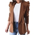 thumbnail image 1 of IROINID Veste Blazer Femme Manches Longues Couleur Unie Col Rabattu, Veste de Bureau Décontractée Cardigans Veste Longue, 1 of 5