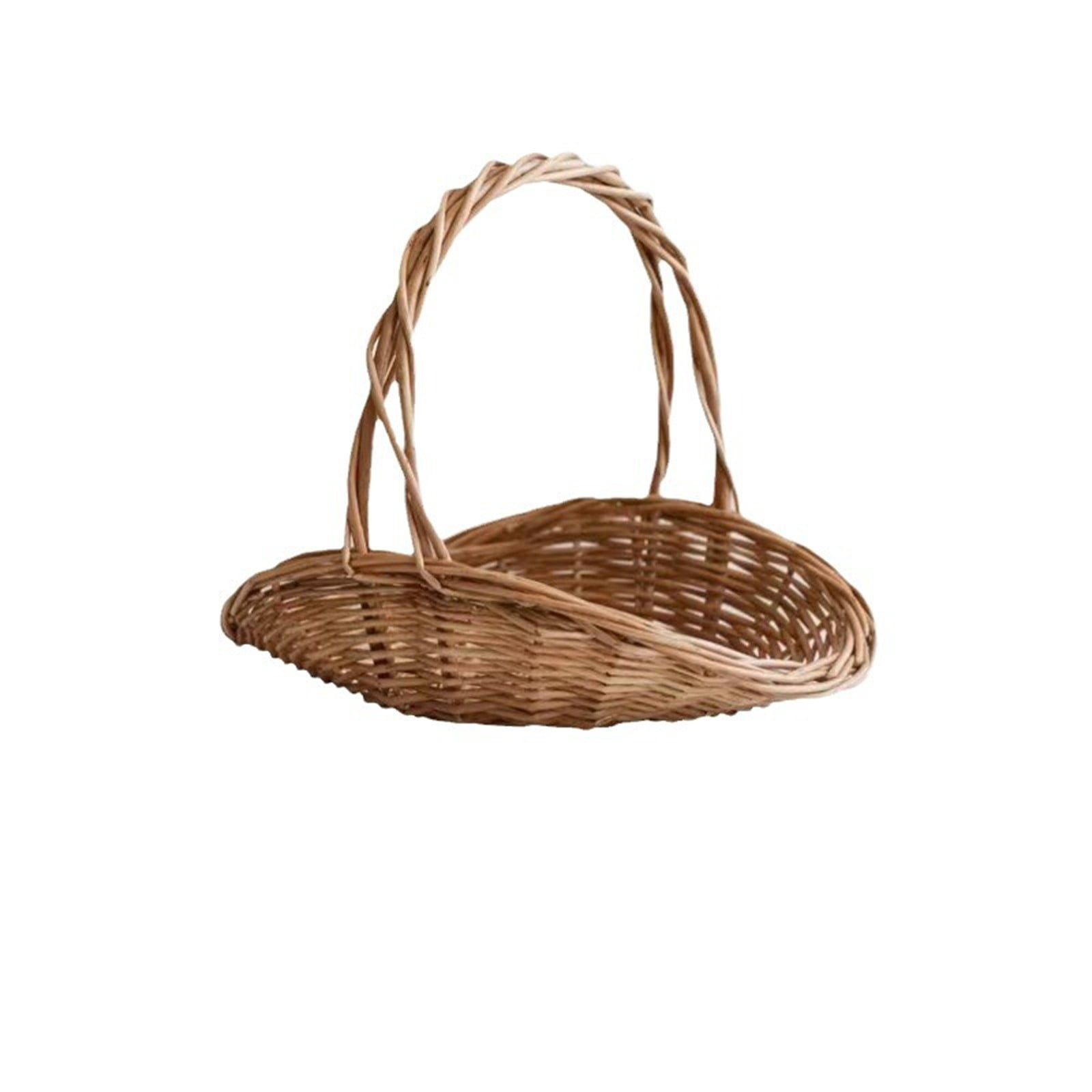 TIELUTT Rotin avec Poignée Jardin pour Rassembler des Légumes Vase de Sol pour Succulente Fleur pour Intérieur Supports de Pots de Fleurs Muraux Intérieur Fleur avec Soucoupe Céramique Grande Fleur Extérieur Moderne