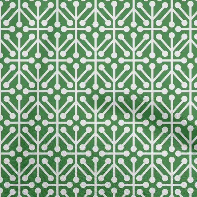 oneOone Cotton Poplin Twill Green Fabric Geometric Craft Projects Decor Fabric Printed By The Yard 56 Inch Wide