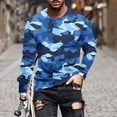 thumbnail image 2 of Lovzfmll T-Shirt à Manches Longues Camouflage de Chasse pour Homme, Haut à Col Rond pour Activités de Plein Air et Tenue Décontractée Bleu, P, 2 of 5