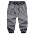 thumbnail image 5 of SHIXIAOO Men's Casual Sports Drawstring Zipper Three-Pocket Cropped Trousers, 5 of 5