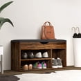 thumbnail image 2 of HOMCOM Shoe Bench Entryway Rack w/ Padded Cushion for Hallway, Rustic Brown, 2 of 10