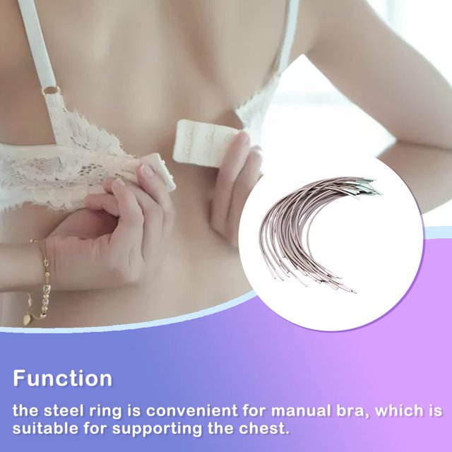 50 Paires Mode Anneau en Acier Pliable Soutien-Gorge Fait Main Maillot de Bain Partie Imperméable Réutilisable Rétenteur Réglable Armature Remplacement 14.8x26mm
