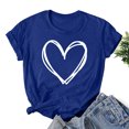 thumbnail image 1 of Styesk T-Shirts pour Femmes Confortables Doux Col Rond T-Shirts Chandail Mode Léger Manches Courtes T-shirt Saint-Valentin Graphique Décontracté Grande Taille Hauts Imprimé Cœur Hauts de Sortie, 1 of 3