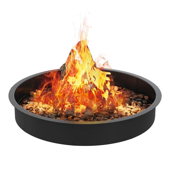 Anneau de Foyer Sans Fumée de 36 Pouces - Conception à Assemblage Facile avec 8 Tôles de Fer, Usage Polyvalent hors Terre Ou sous Terre, Système de Ventilation Amélioré pour une Combustion Complète du Bois, Durable et Antirouille Peint S