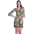 thumbnail image 1 of Moomaya Robe Courte Imprimée pour Femmes, Manches Évasées, Coupe Droite, Robes pour Femmes, Vêtements d'Été Décontractés, 1 of 6