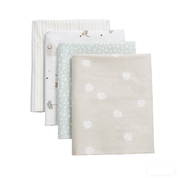 George Baby Neutral Organic Cotton Flannel Receiving Blankets (4 Count)