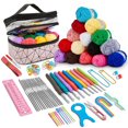 thumbnail image 1 of EASTIN Crochet Kit for Beginners  105PCS Crochet Starter Kit with 18 Colors Crochet Yarn  Double-Layer Crochet Set Beginner Crochet Kit for Kids/Adults  Professional Storage Bag, 1 of 7