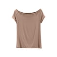 thumbnail image 2 of TACILIP Pyjamas pour Femmes Manches Cap Été Hauts Col Bateau T-Shirts Tenues Mode Vêtements de Nuit, 2 of 7