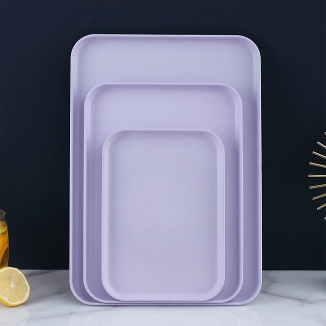 EGNMCR Kitchen Gadgets, Kitchen Accessories Rectangular Tray Large Medium And Small Sets Of Three Household Plates To Put Tea Cups Dinner Plates To Put Snacks Plates Plastics Tray Packages