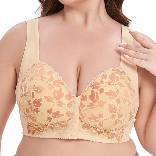 Plus Size Bra No Underwire Vest Style Lace Front Button Bra Women Bras plus Size Pack Sports Bras Underwire Strong Support Sports Bras for Women Staples Bra Bra's for Women