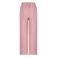 thumbnail image 3 of VEKDONE Womens Linen Long Pants Pink S, 3 of 8