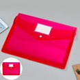 thumbnail image 1 of Meiiso Folder Red Office Cabinet, Documents Holder Envelope Folder File Storage Bag with Snap Button Transparent Plastic Files, 1 of 5