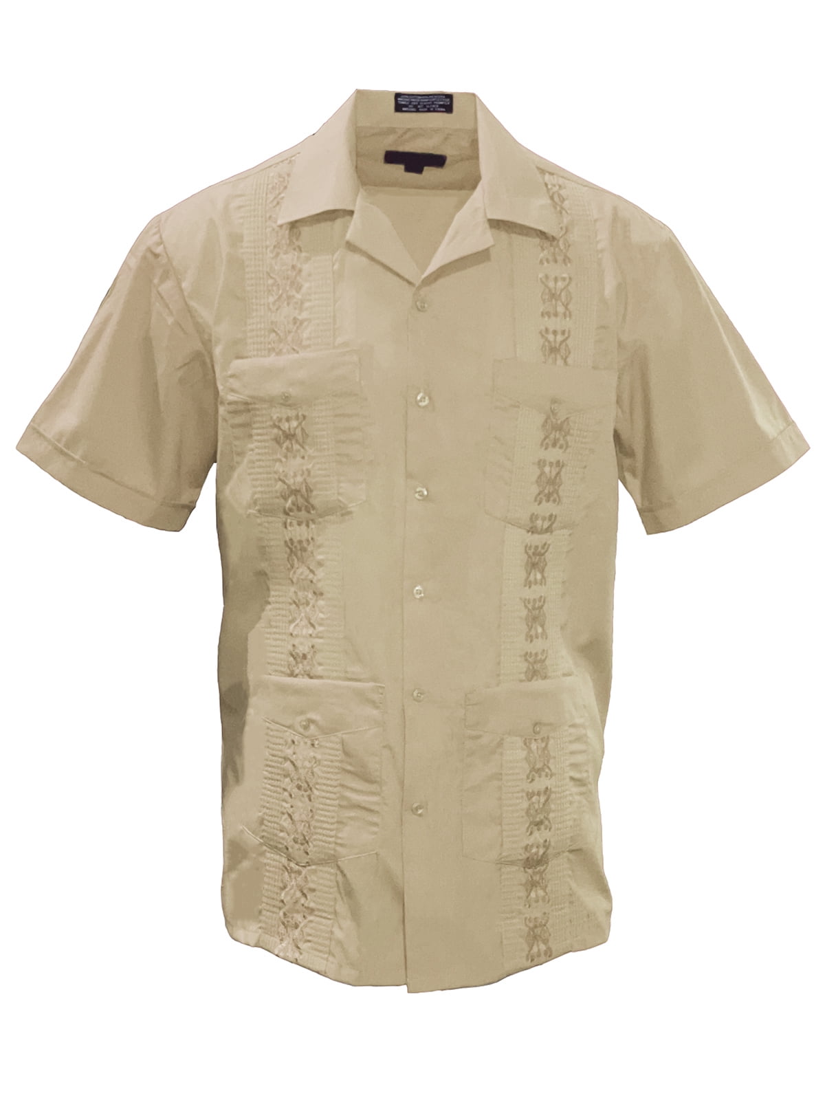 Gravity Threads Chemise d'Été Guayabera pour Homme - Kaki - 2X-très Grand
