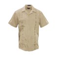 thumbnail image 1 of Gravity Threads Chemise d'Été Guayabera pour Homme - Kaki - Petit, 1 of 2