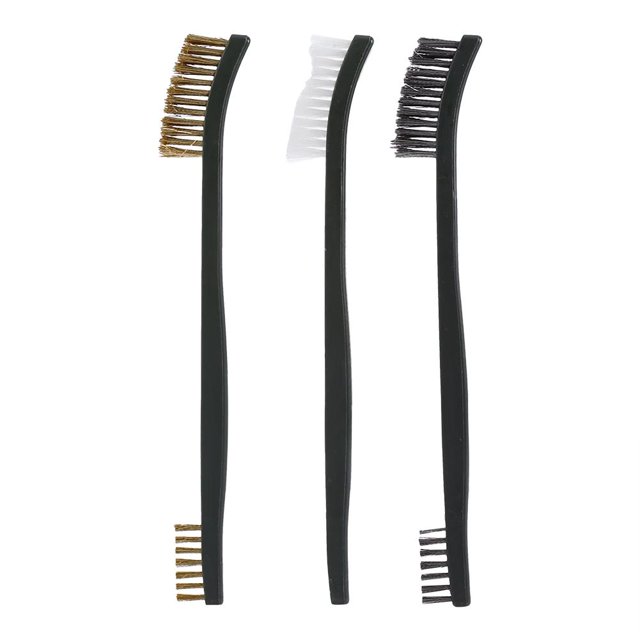 Qiilu 3pcs Double Ended Wire Brush Set Kit Durable Cleaning Tool Gun Cleaner Accessory,Rifle Cleaning Tool, Double Ended Brass Brushes