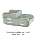 thumbnail image 4 of Desktop Cosmetic Storage Box With Holder Organization Mounting Drawers Makeup Case Dustproof Plastic Multifunctional Household Skincare Holder Green, 4 of 8