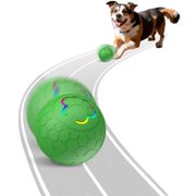 Meottam Interactive Dog Toys Ball for Small & Medium Dogs, Electric Bouncing Durable Automatic Rolling Balls with LED Lights, Waterproof Smart Tennis Pets Chew Toys for Dogs and Cats (Green)