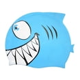 thumbnail image 3 of koolsoo Shark Shaped Swimming Cap Bathing Cap for Children Short and Long Hair Teens Blue, 3 of 9